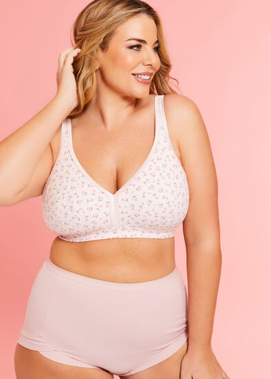 Plus Size Wirefree Cotton Soft Cup Bra
