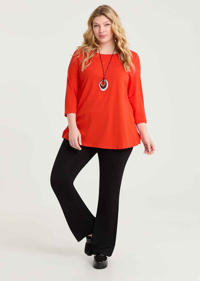 Pima Cotton Essential 3/4 Sleeve Top, , hi-res