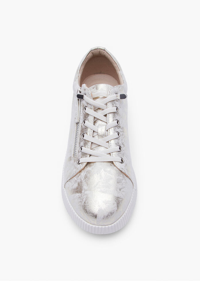 Textured Metallic Sneaker, , hi-res
