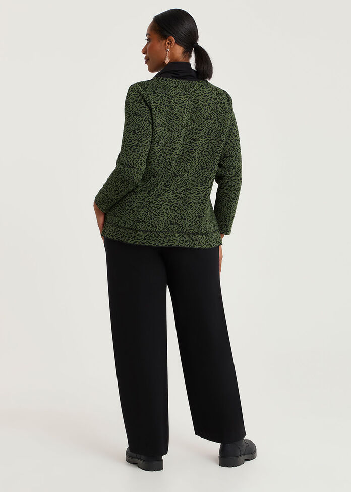 Reine Textured Top, IVY GREEN/BLACK, hi-res