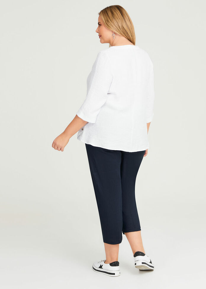Shop Plus Size Amelie Natural Crinkle Top in White | Taking Shape AU