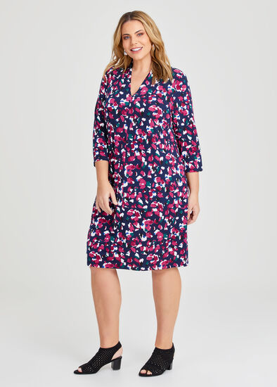 Plus Size Collar V-neck Dress