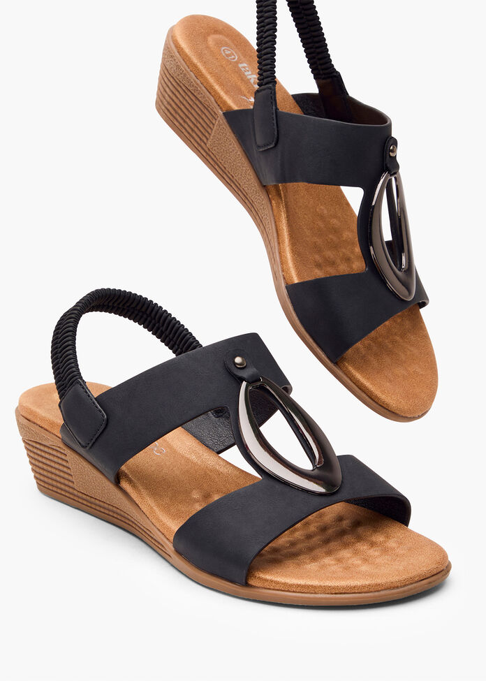 Ring Detail Wedge Sandal, , hi-res