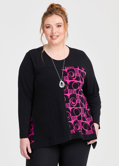 Plus Size Spliced Detail Top