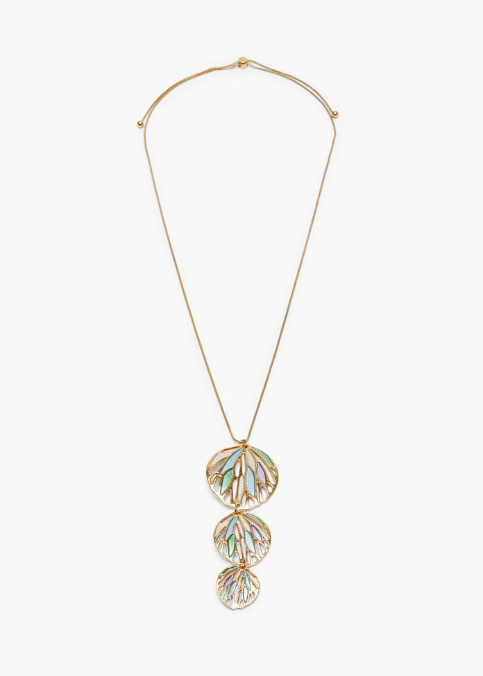 Enamel Pretty Petal Necklace, , hi-res