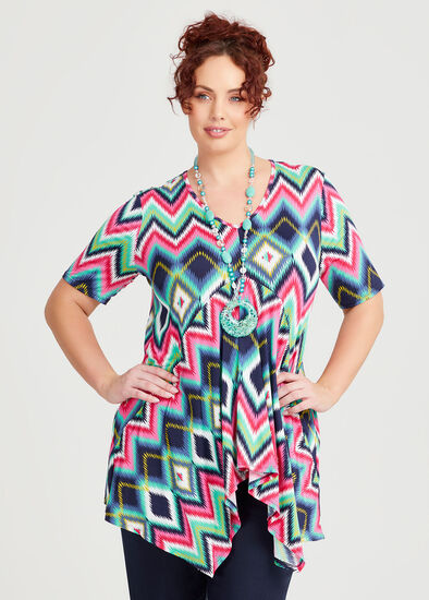 Plus Size Sandy Multi Print Tunic
