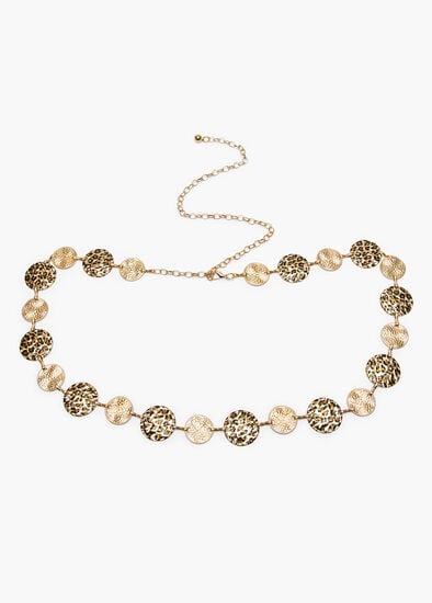 Plus Size Gold Leopard Chain Belt
