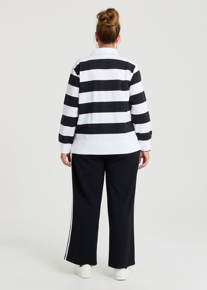 Cotton Polo Neck Sweatshirt, , hi-res