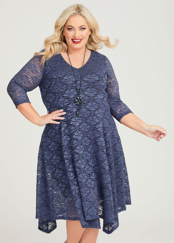 Shop Plus Size Lucy Lace Cocktail Dress in Blue | Taking Shape AU