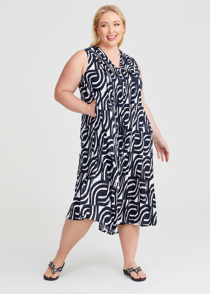 Plus Size Orange Sleeveless Maxi Dress Black & White | Taking Shape NZ