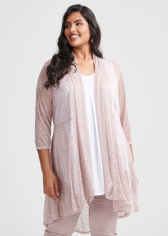Sparkle Mesh Cardi, , hi-res