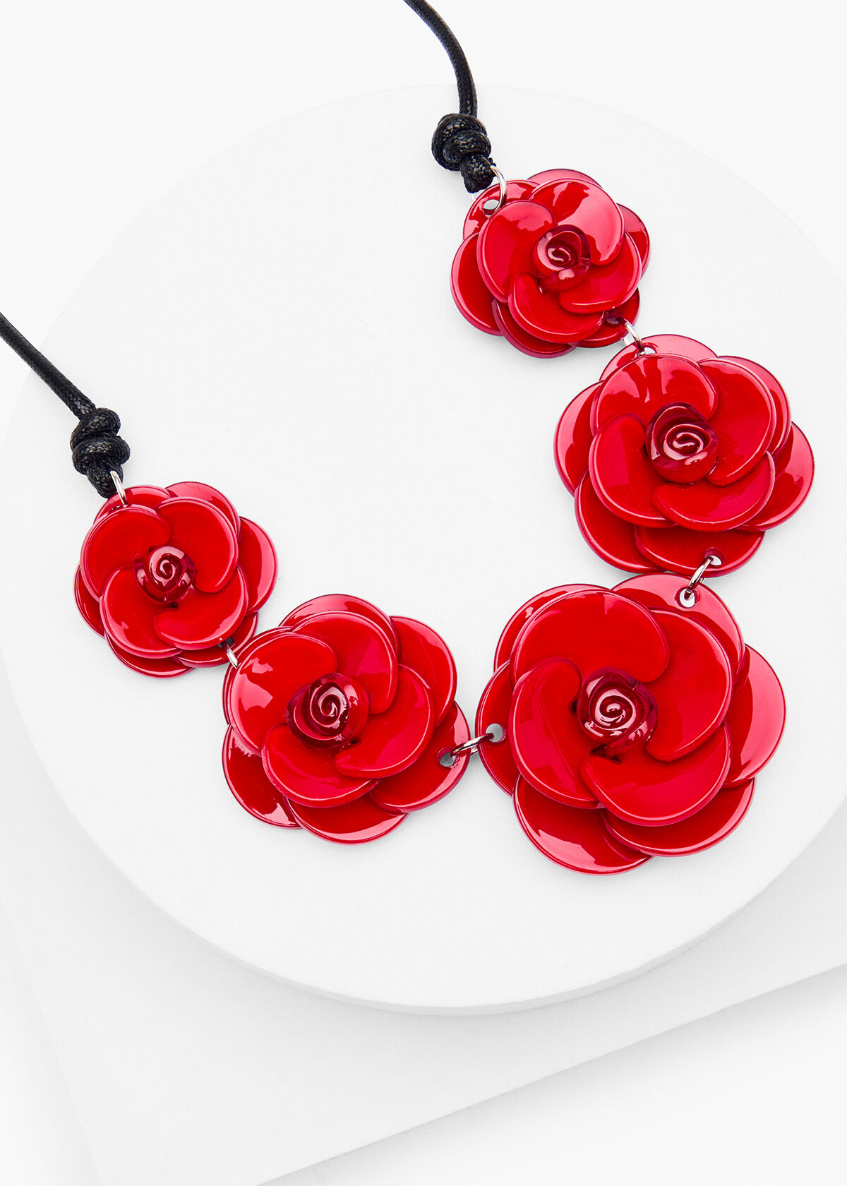 Red flower necklace shop