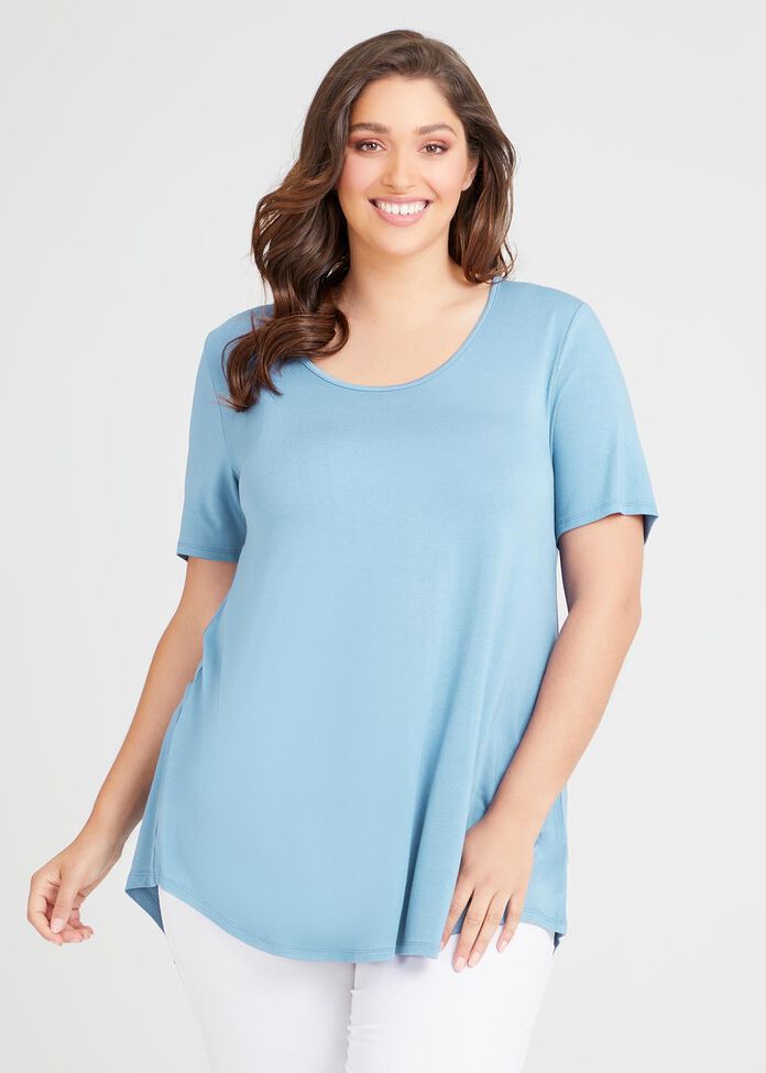Shop Bamboo Base Short Sleeve Top in Purple in sizes 12 to 30 | Taking ...