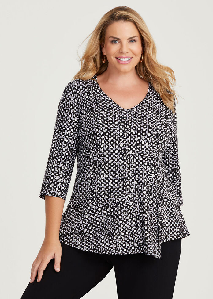 Mini Spot 3/4 Sleeve Natural Top, , hi-res