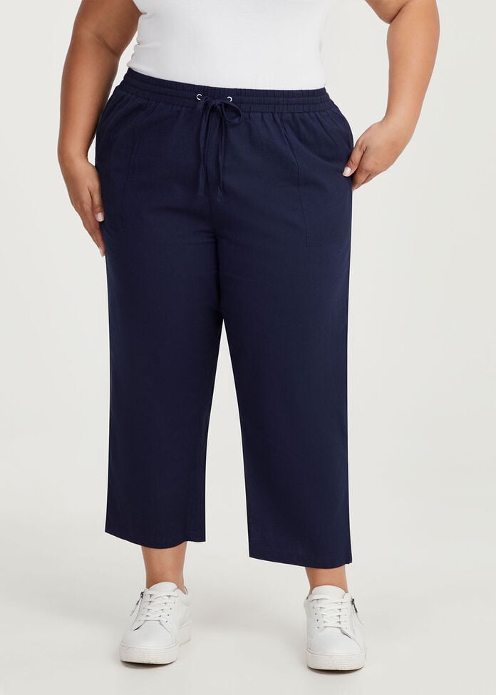 Cotton Linen Culotte, , hi-res
