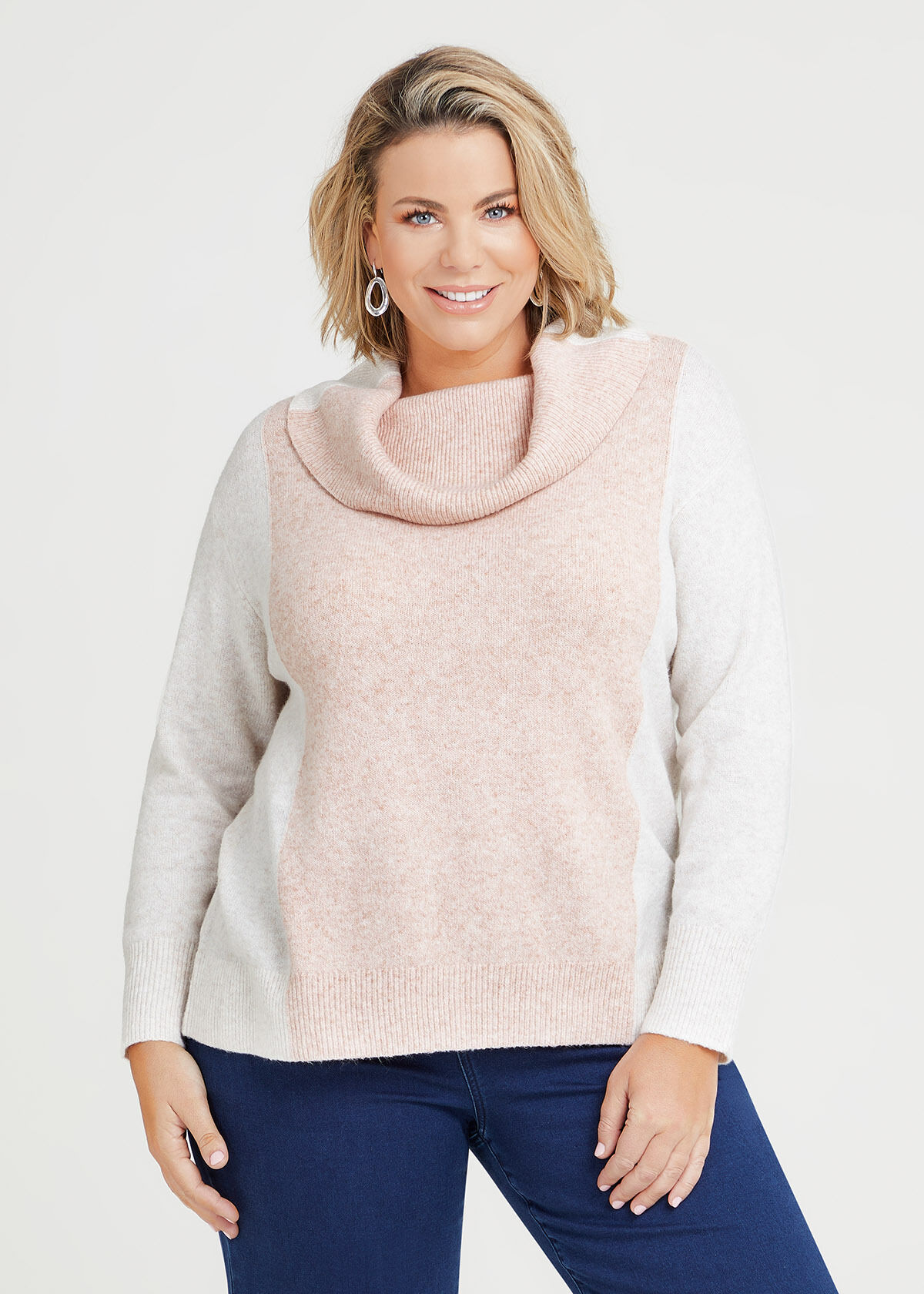 Plus size cowl neck jumper online