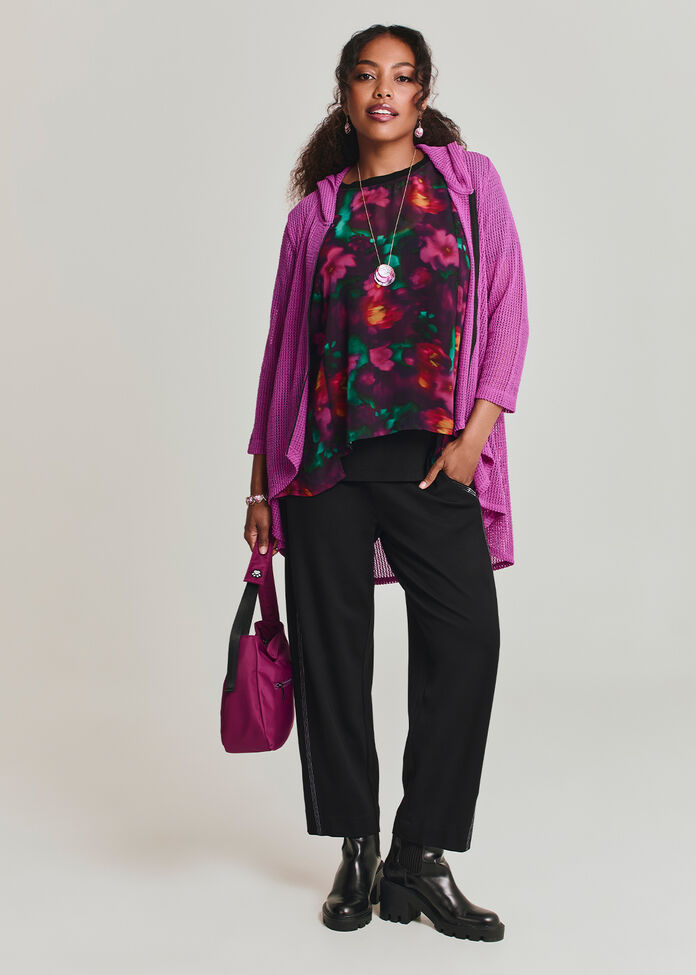Textured Moanna Zip Cardigan, , hi-res