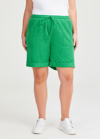 Plus Size Casual Terry Pull On Short