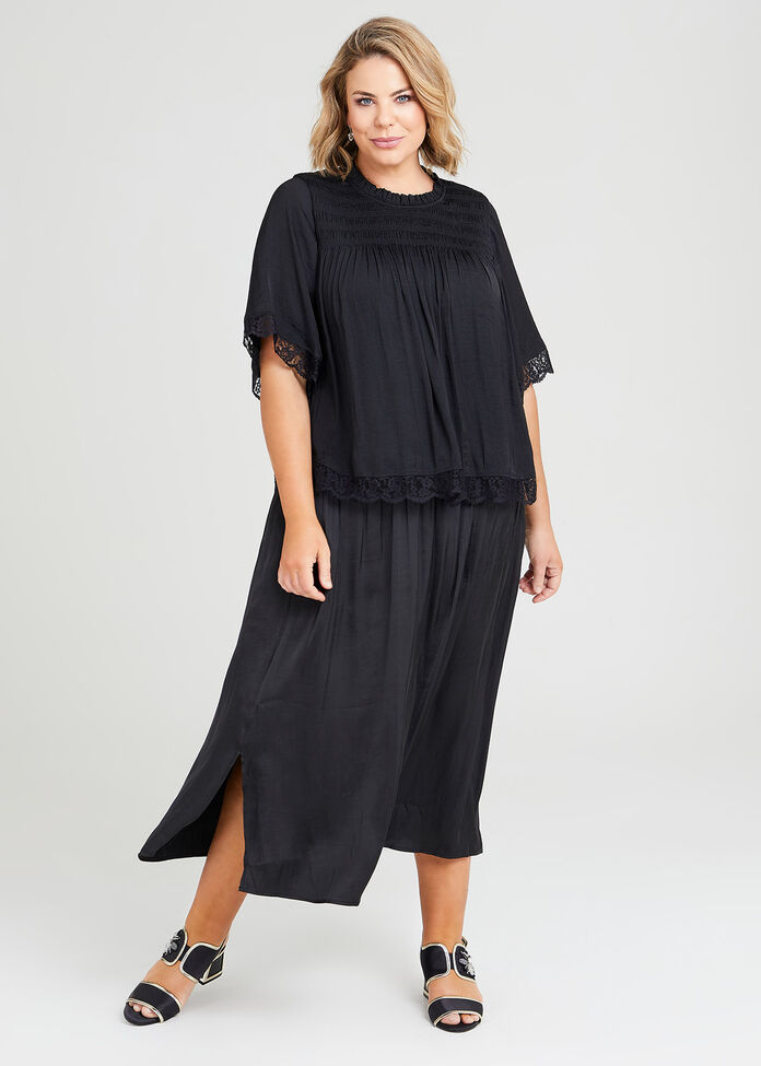 Shop Plus Size Luxe Harlow Straight Skirt in Black | Sizes 12-30 ...