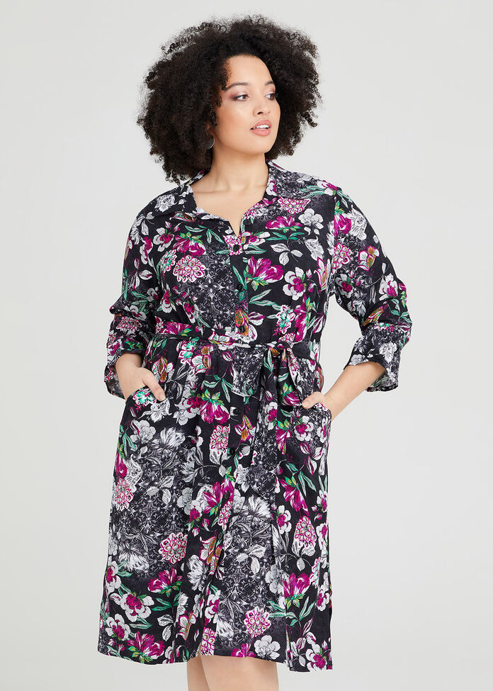 Shop Plus Size Natural Bridget Shirt Dress in Multi | Taking Shape AU