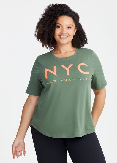 Plus Size Cotton Active New York T-shirt