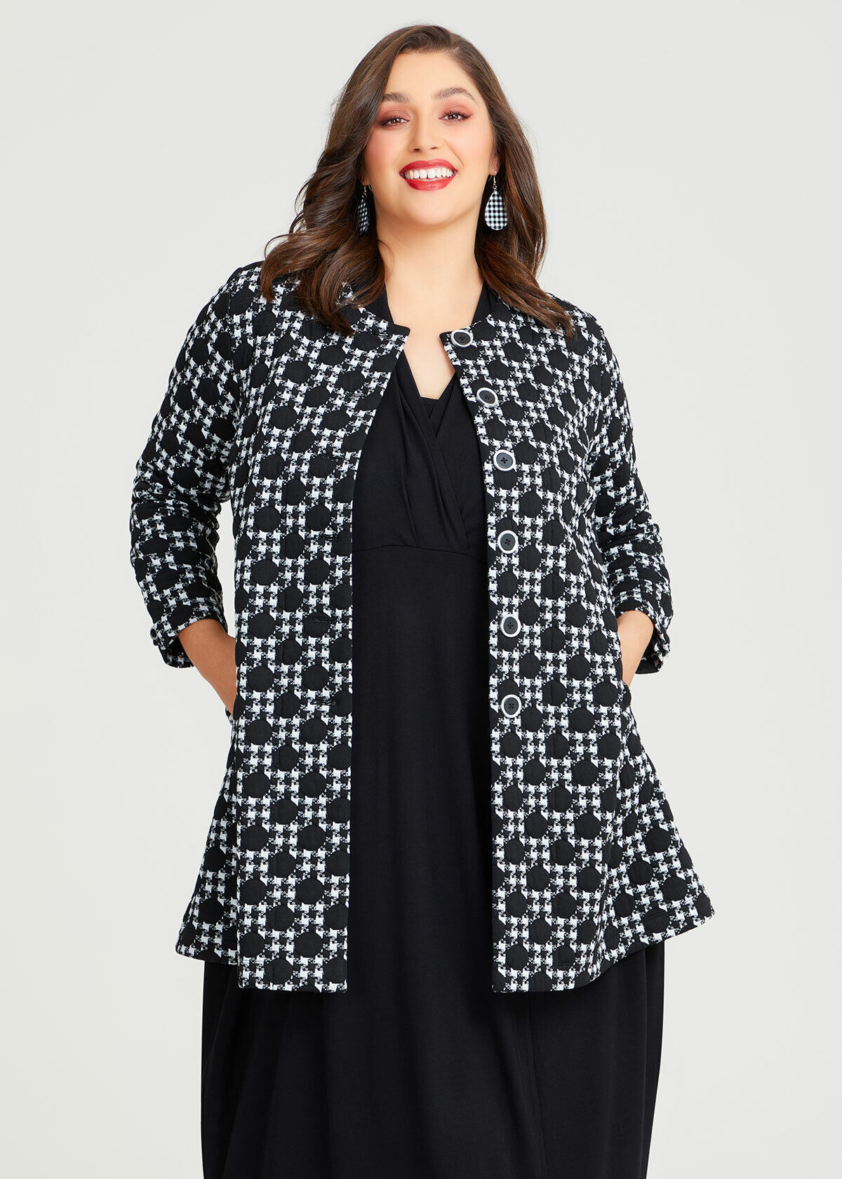 Plus size cheap jacquard jacket