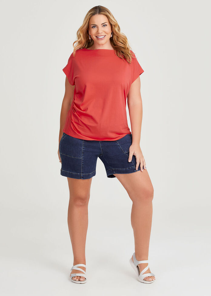 Cotton Tie Denim Short, , hi-res