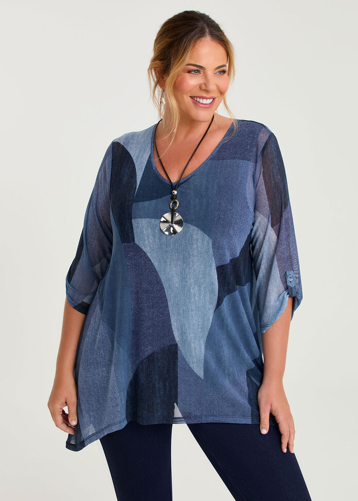 Mesh Layered Tunic, , hi-res