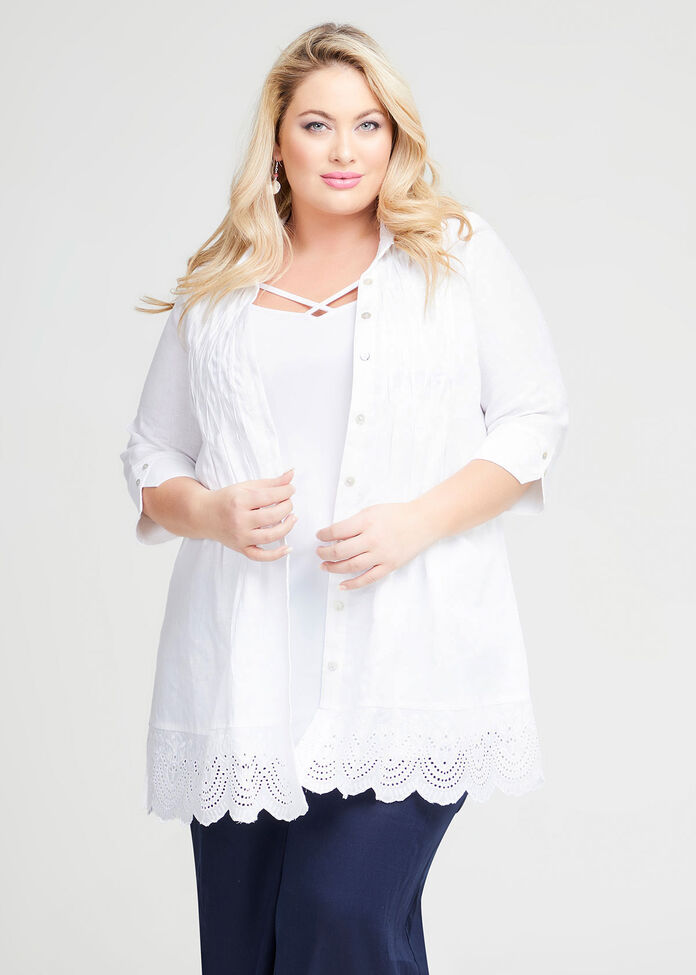 Shop Plus Size Linen Lorne Shirt in White Taking Shape AU