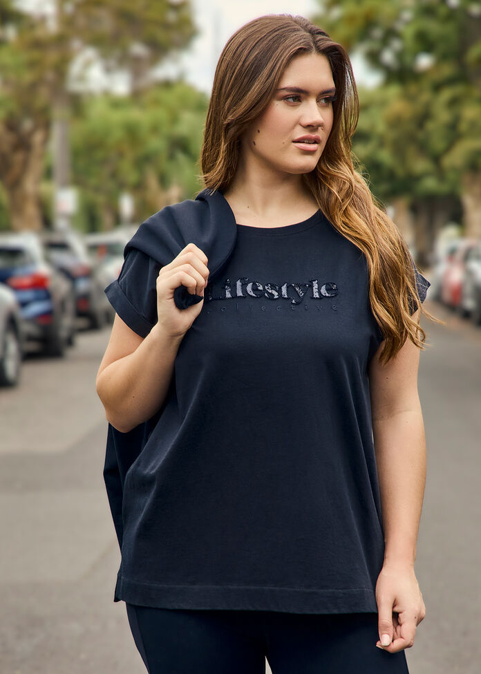 Cotton Signature Logo T-shirt, , hi-res