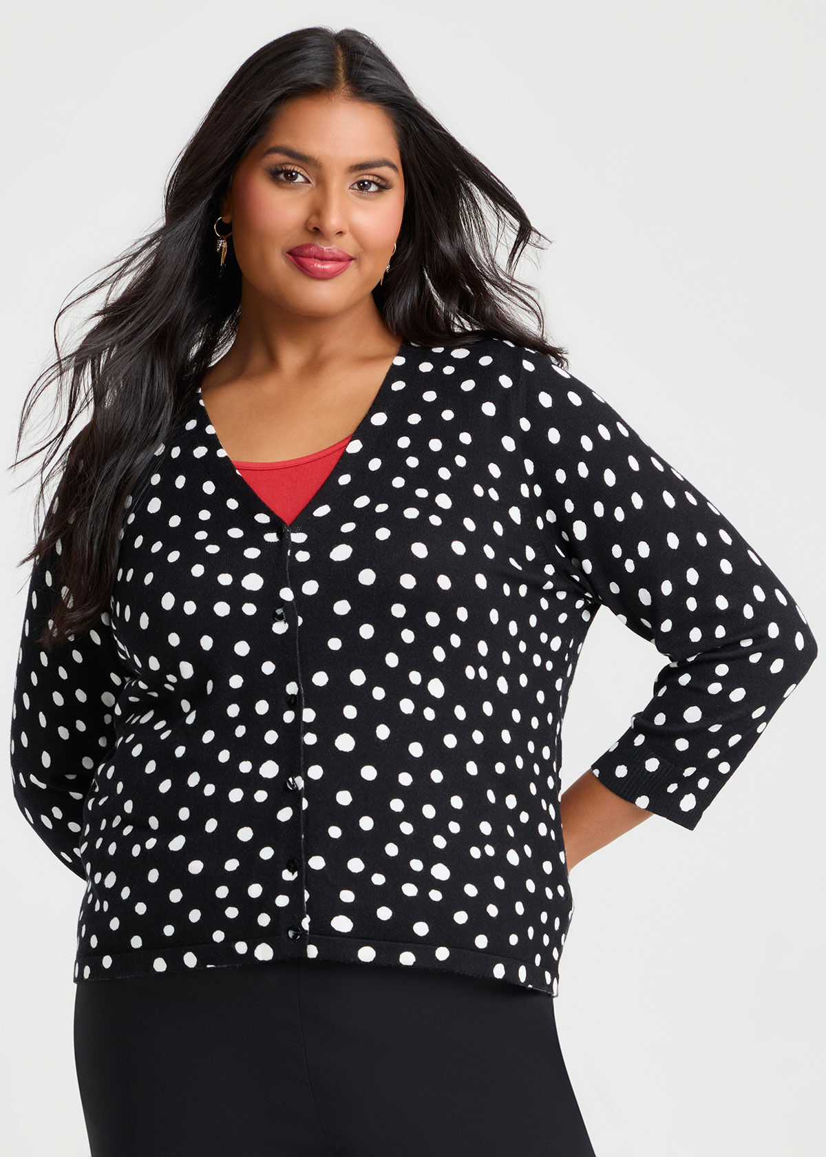 Shop Plus Size Polka Dot Natural Cardigan, | Taking Shape AU