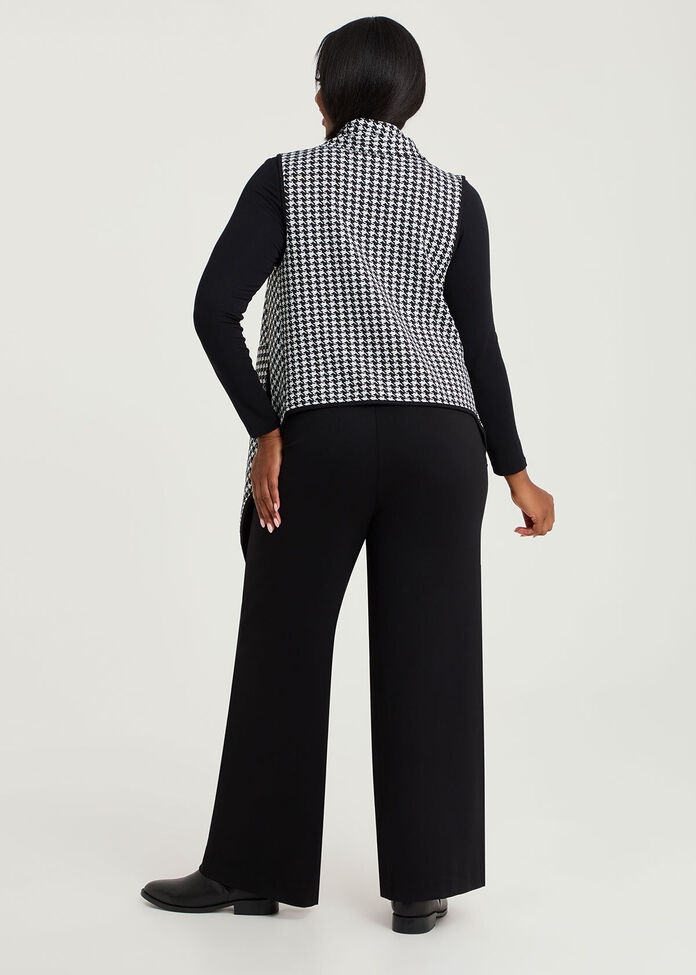 Check Ponte Drape Vest, , hi-res