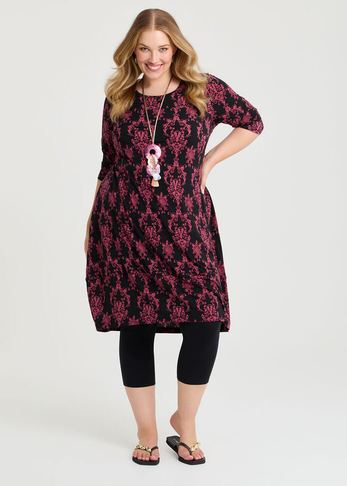 Printed Tulip Dress, , hi-res