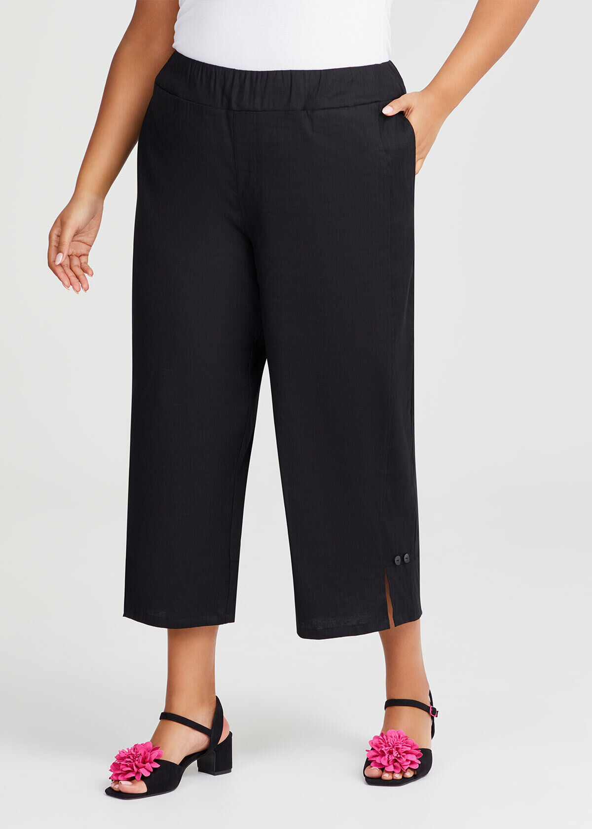 Plus Size Women s Crop Capri Trousers Shorter Length Taking Shape UK