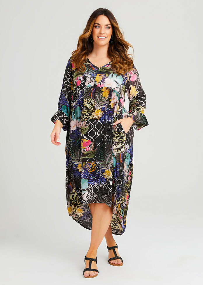 Natural Barbados Tiered Dress, , hi-res