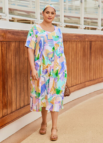 Plus Size Summer Swing Natural Dress