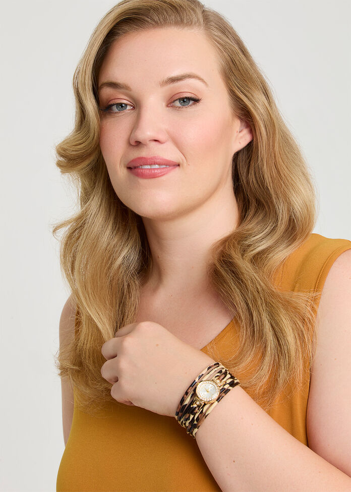 Animal Metallic Clasp Watch, , hi-res