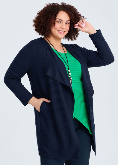 Plus Size Natural Canopy Texture Cardigan