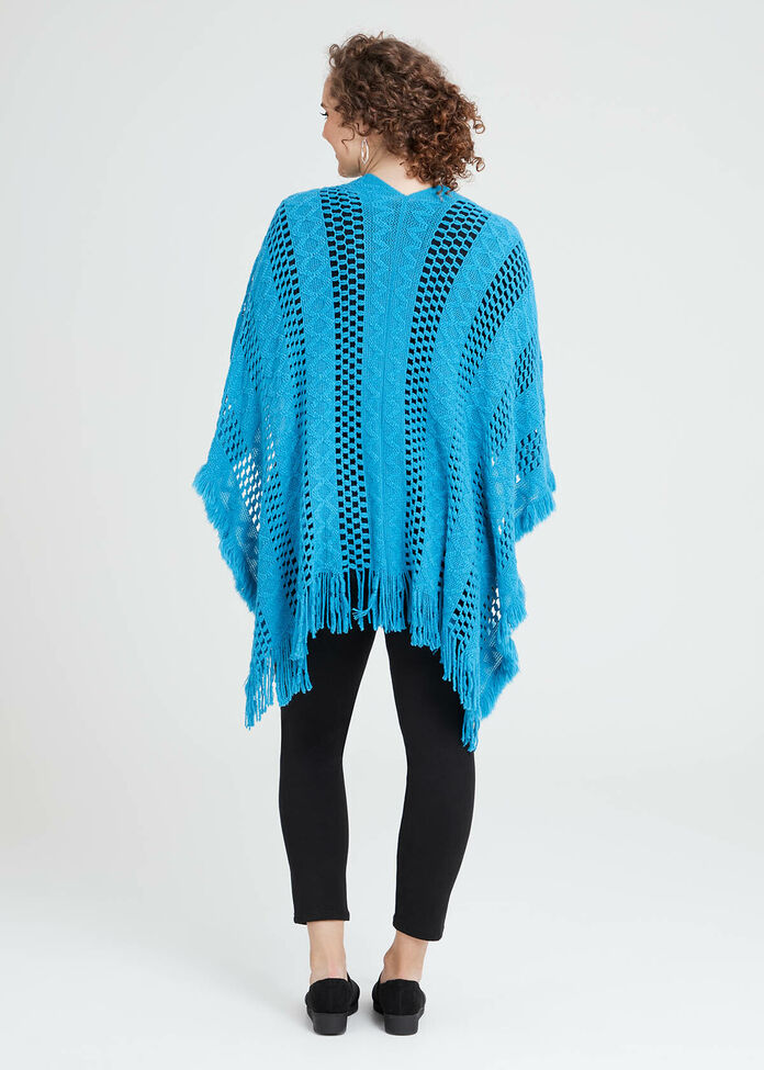 Shop Fringe Trim Knit Cape Accessories Taking Shape AU