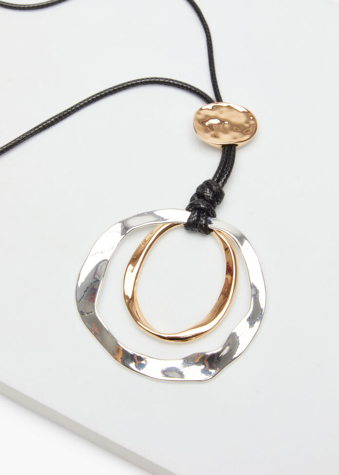 Mixed Metal Shiny Long Necklace, , hi-res