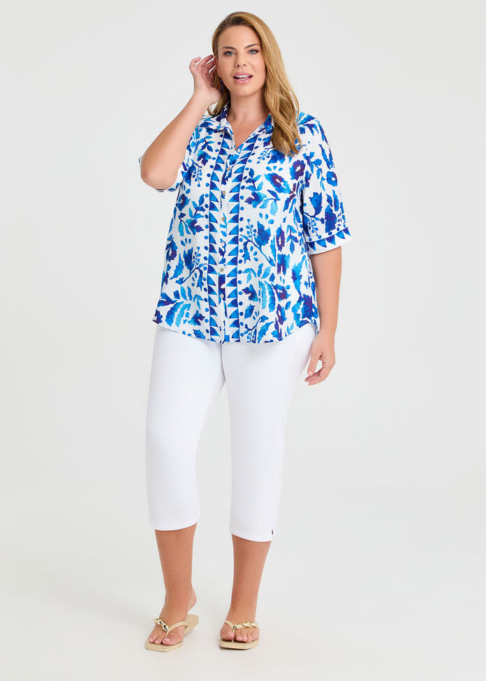 Natural Summer Floral Shirt, , hi-res