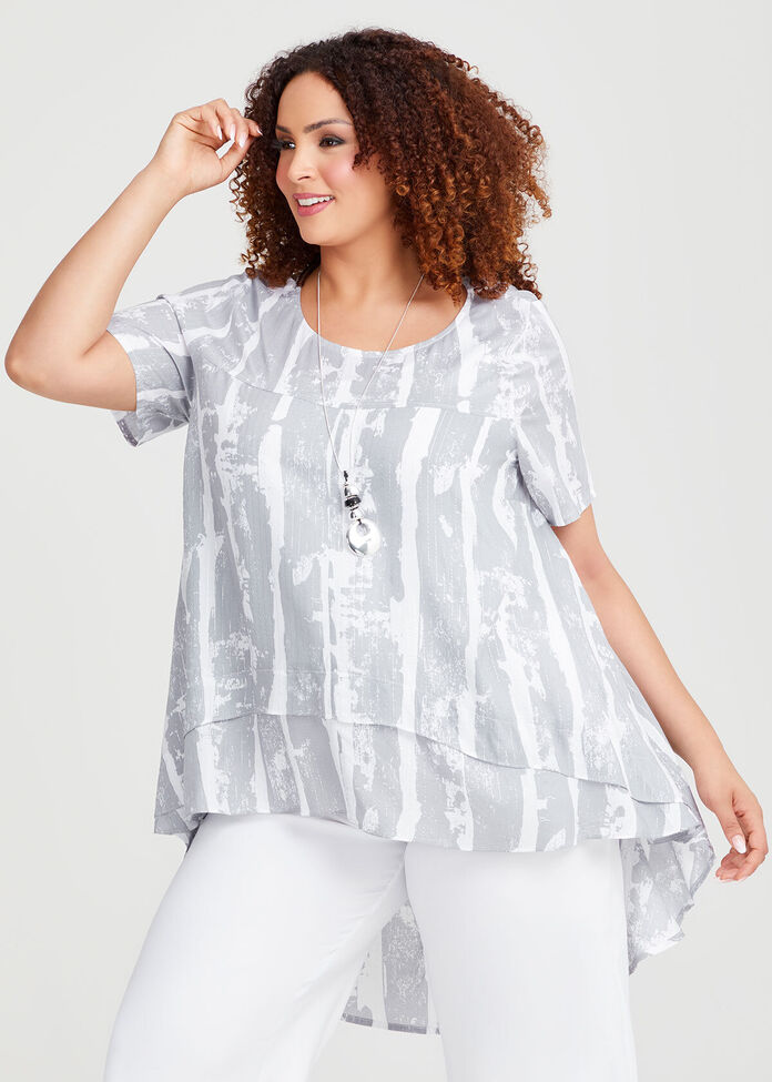 Natural Carla Metallic Tunic, , hi-res