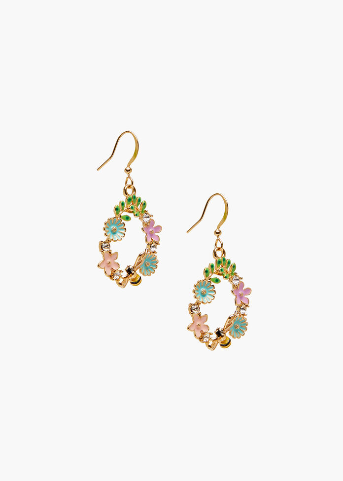 Pretty Bee Hoop Earrings, , hi-res