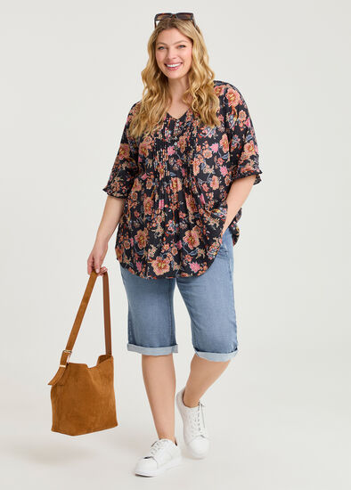 Plus Size Relaxed Denim Jogger Short