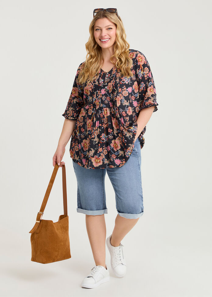 Relaxed Denim Jogger Short, , hi-res