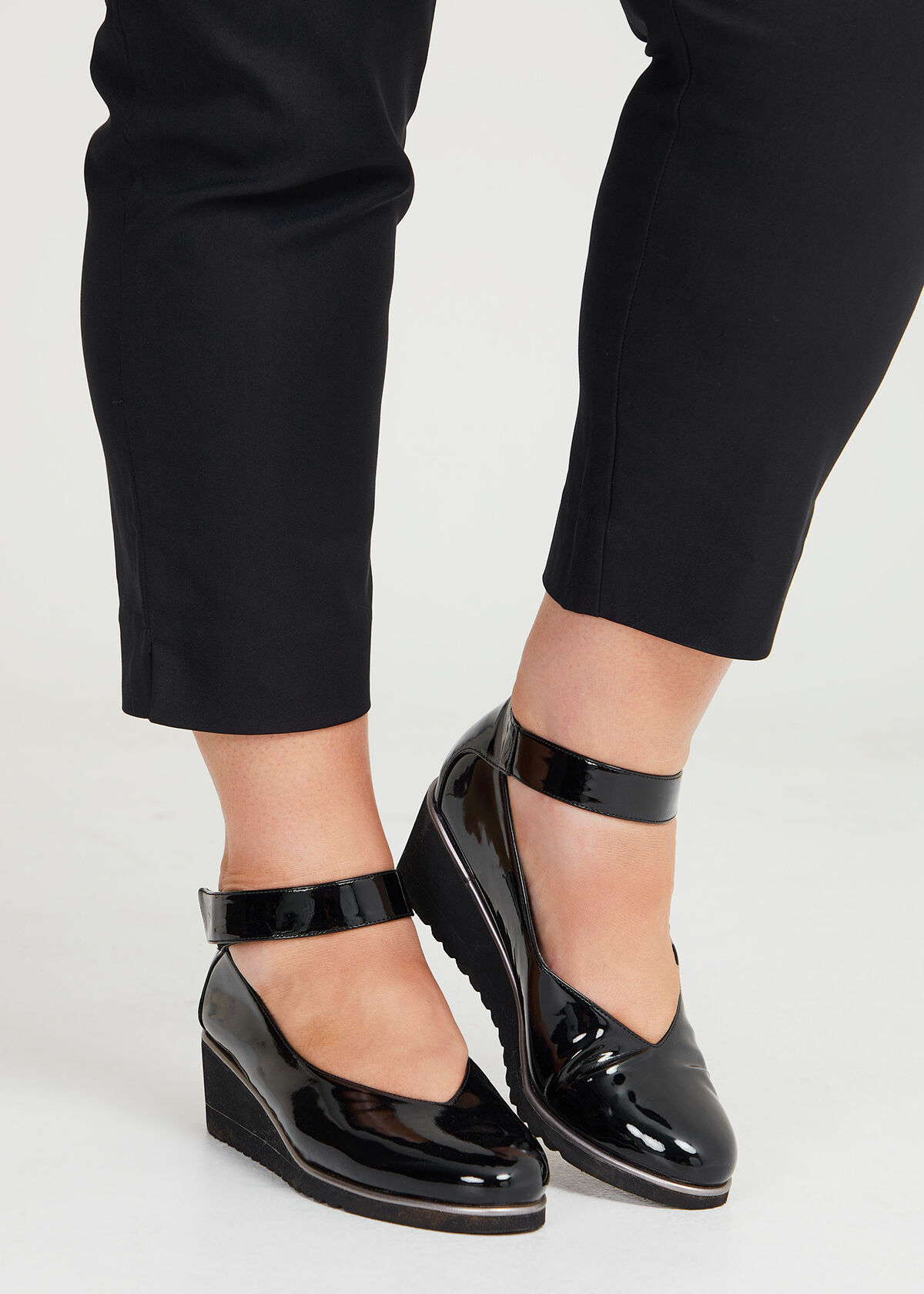 Wedge court shoes hotsell with ankle strap