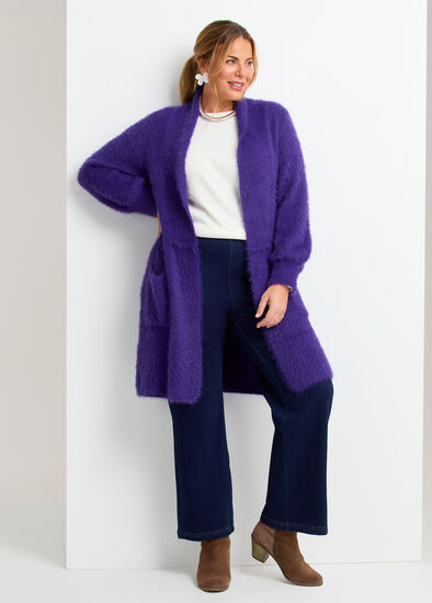 Plus Size Fluffy Knit Cosy Cardigan