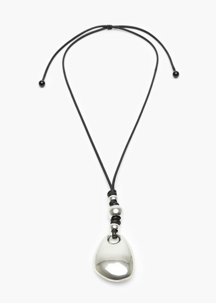 Shiny Tear Drop Necklace, , hi-res