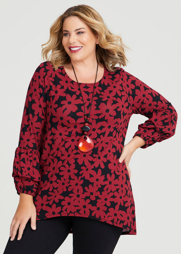 Shop Plus Size Natural Seeing Red Tunic in Multi | Taking Shape AU