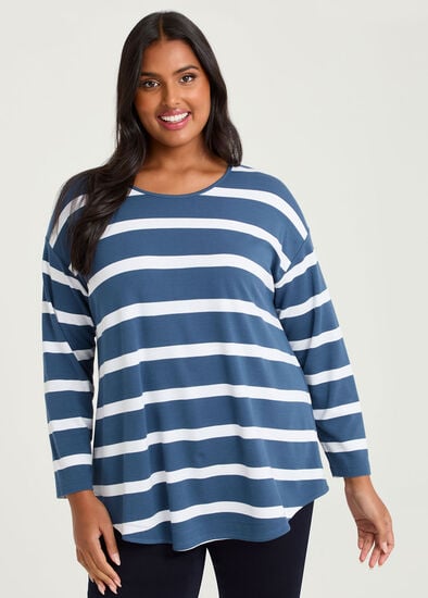 Plus Size Bamboo Ponte Stripe Top